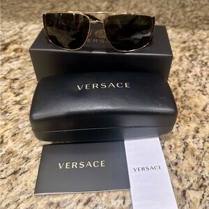 Versace Sunglasses with Black and Gold Frame